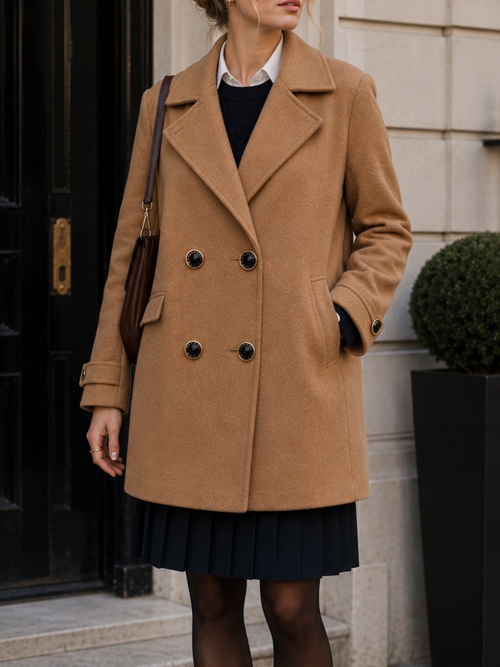 NWT Marc New York Camel Brown Double Breasted Coat